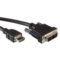 Kabel DVI - HDMI , DVI-D (18+1) - HDMI, M/M, 5.0m, crni